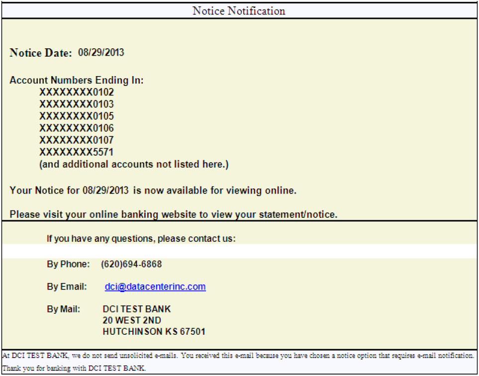 Secondary users view of account settings